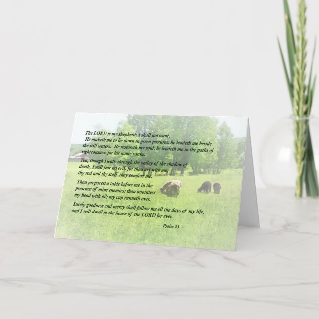 Psalm 23 The Lord Is My Shepherd Card (Front)