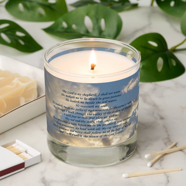 Psalm 23 The Lord is My Shepherd Christian Gift Scented Candle (Lit)