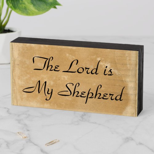 Psalm 23 The Lord is My Shepherd Christian Verse Wooden Box Sign