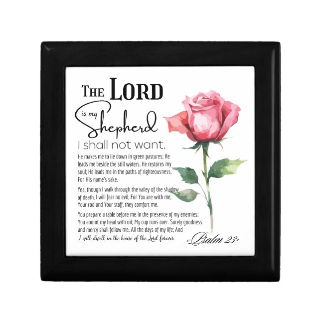 Psalm 23 The Lord is my Shepherd Flower Gift Box (Front)