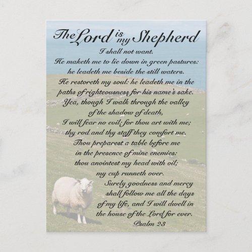 Psalm 23 The Lord is my shepherd Irish Field Postcard