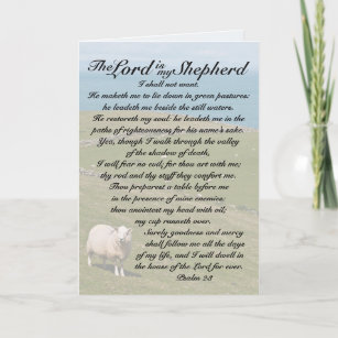 Psalm 23 The Lord is my Shepherd Irish Sheep Field Card