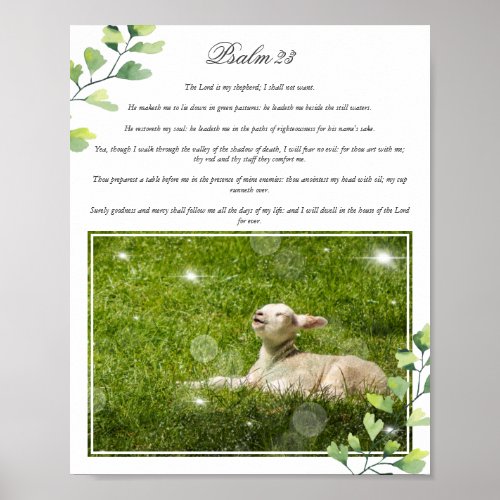 Psalm 23 The Lord is my Shepherd Photo Poster