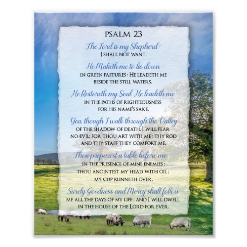 Psalm 23 _ The Lord is my Shepherd  Photo Print