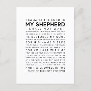 Psalm 23 The Lord is my Shepherd Postcard