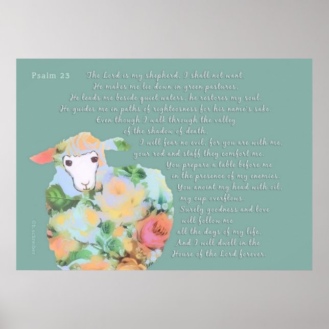 Psalm 23, The Lord is my Shepherd Poster (Front)