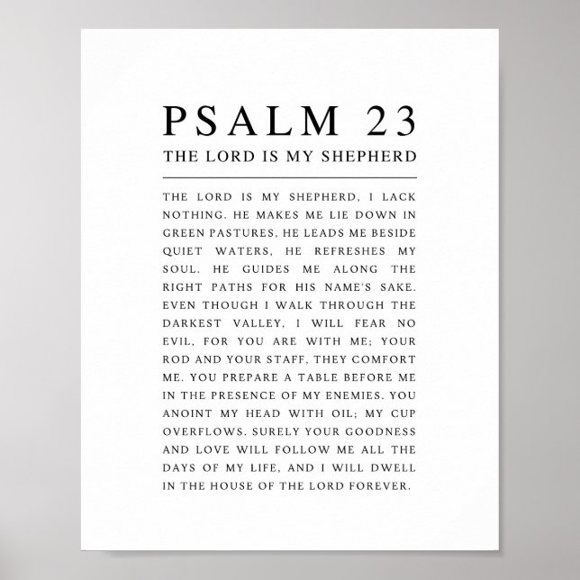 Psalm 23 The Lord is my Shepherd  Poster (Front)