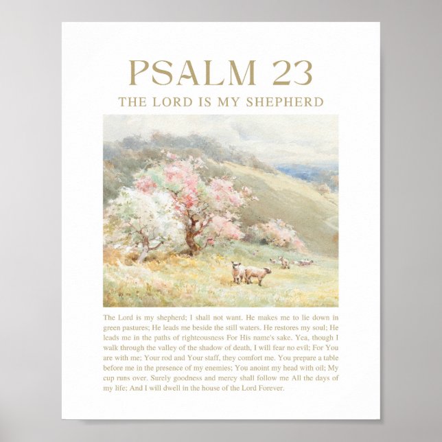 Psalm 23 The Lord is My Shepherd Poster (Front)