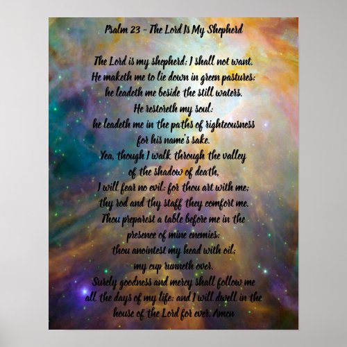 Psalm 23 The Lord Is My Shepherd Poster