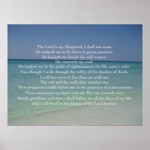 Psalm 23 The Lord is My Shepherd Poster