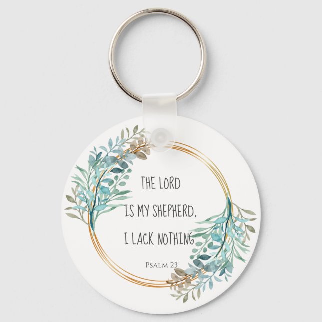 Psalm 23 The LORD is my shepherd, Scripture Keychain (Front)