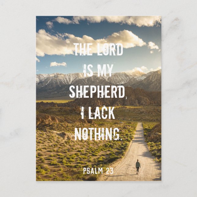 Psalm 23 The LORD is my shepherd, Scripture Poster Postcard (Front)