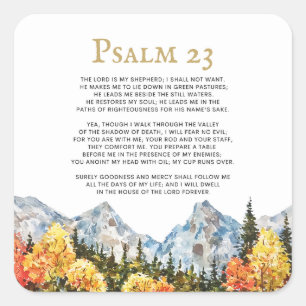 Psalm 23 The Lord is my Shepherd Square Sticker