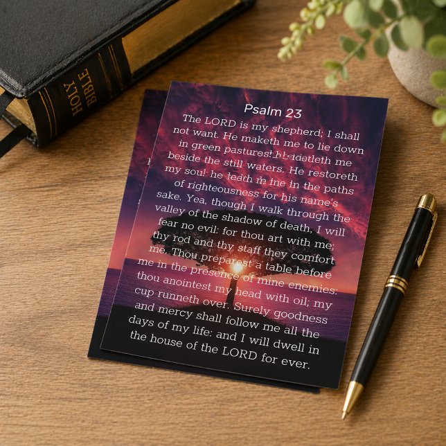 Psalm 23 The Lord Is My Shepherd Sunset  Postcard (Creator Uploaded)
