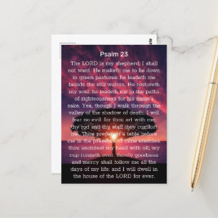 Psalm 23 The Lord Is My Shepherd Sunset Postcard
