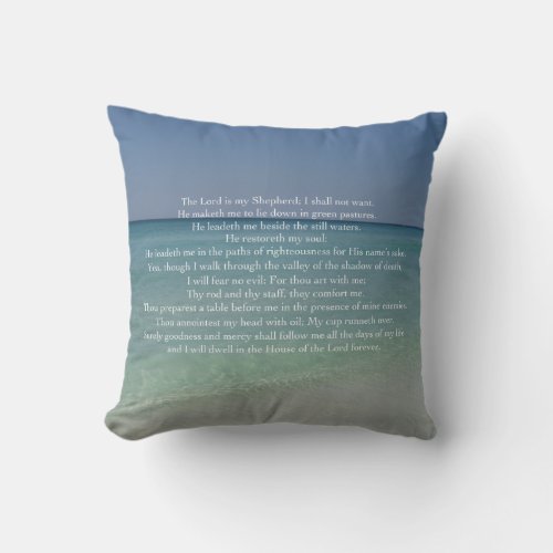 Psalm 23 The Lord is My Shepherd Throw Pillow