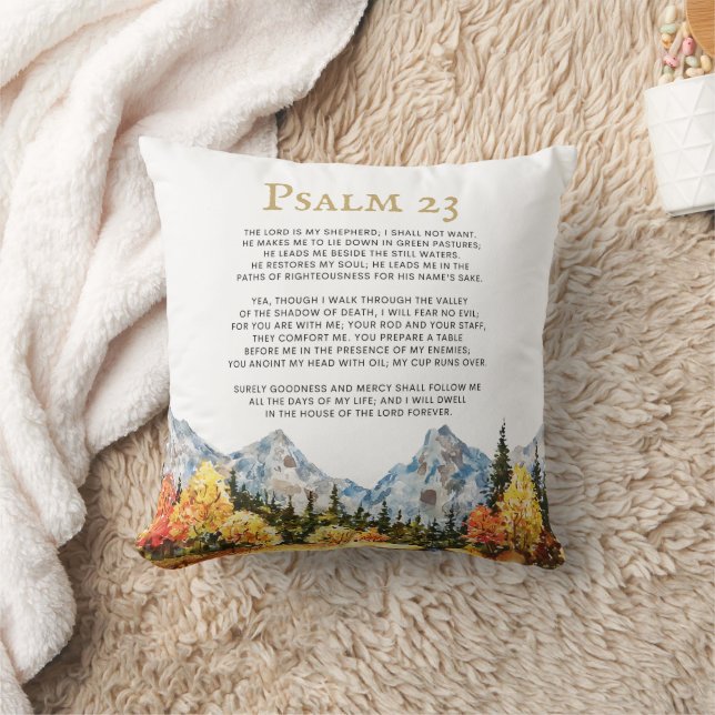 Psalm 23 The Lord is my Shepherd Throw Pillow (Blanket)