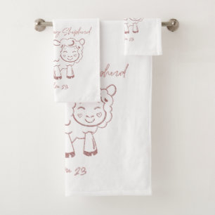 Psalm 23 The Lord is my Shepherd Verse Bath Towel Set