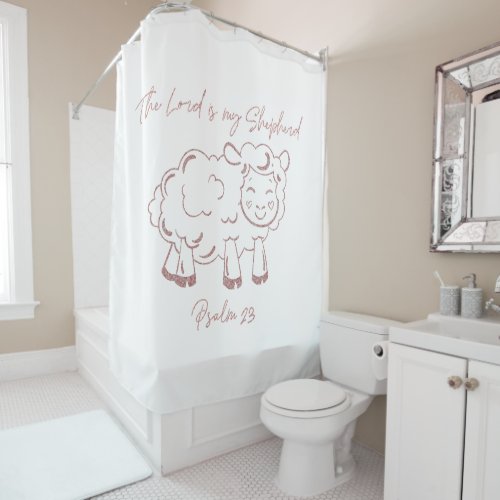Psalm 23 The Lord is my Shepherd Verse Shower Curtain