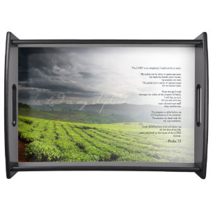 Psalm 23 The Lord Is My Shepherd Vineyard Art Serving Tray