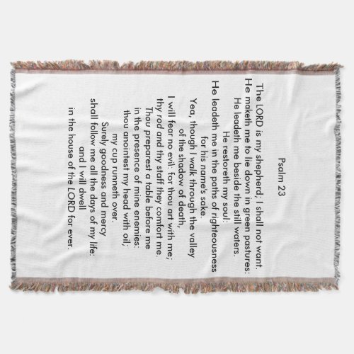 Psalm 23 Throw Blanket