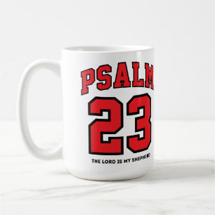Psalm 23 Varsity Sports Red Black Christian Coffee Mug