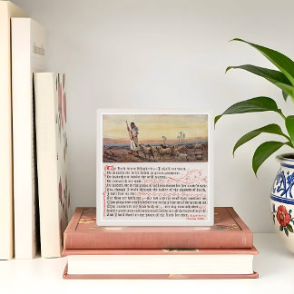 Psalm 23 Vintage Art Tabletop Plaque