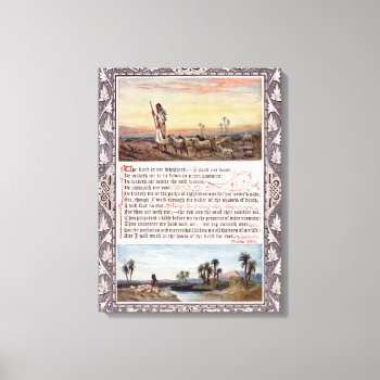Psalm 23 Vintage Canvas Print by PawsitiveDesigns at Zazzle