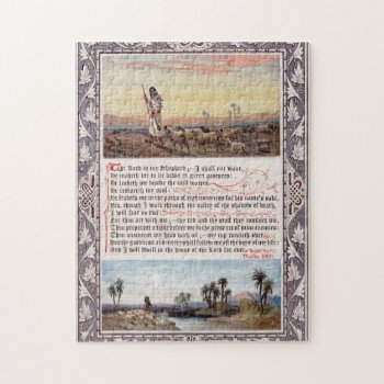 Psalm 23 Vintage Jigsaw Puzzle by PawsitiveDesigns at Zazzle