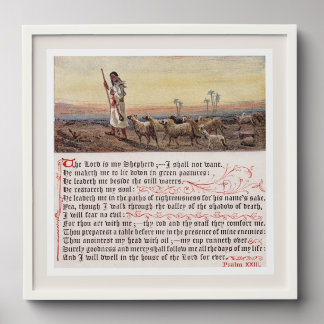Psalm 23 Vintage Wall Art Print Peel And Stick Photo Tile