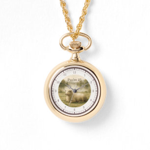 Psalm 23 Watercolor Sheep Custom Watch