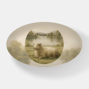 Psalm 23 Watercolor Sheep Peaceful Faith Paperweight