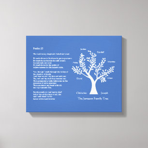 Psalm 23 with Family Tree, Canvas Print