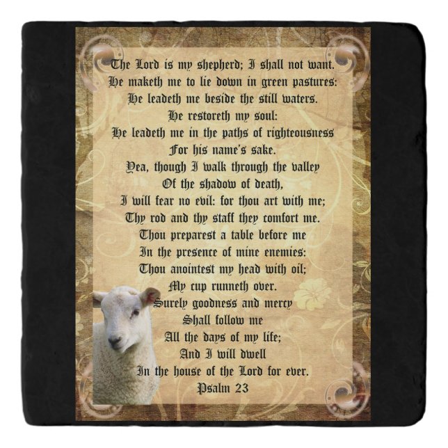 Psalm 23 with Lamb  Trivet (Front)