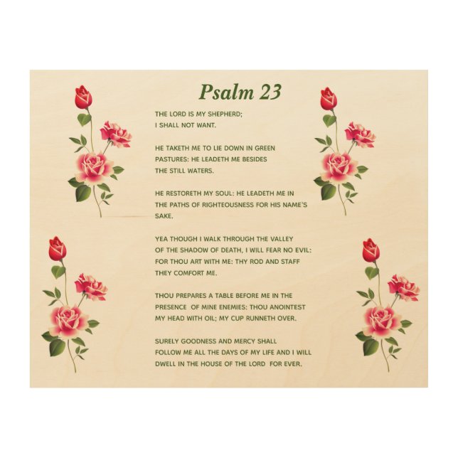 Psalm 23 wood wall art (Front)