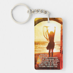 Psalm 24:7 King of Glory, Bible Verse Keychain