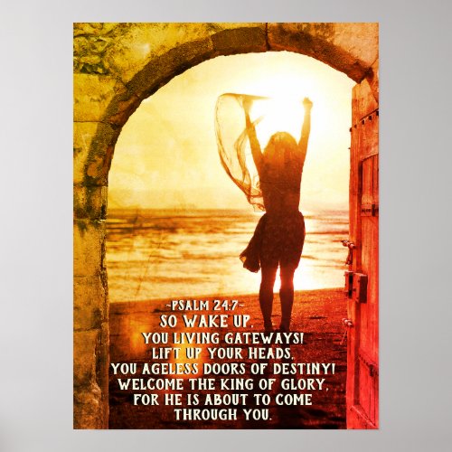 Psalm 247 King of Glory Bible Verse Poster