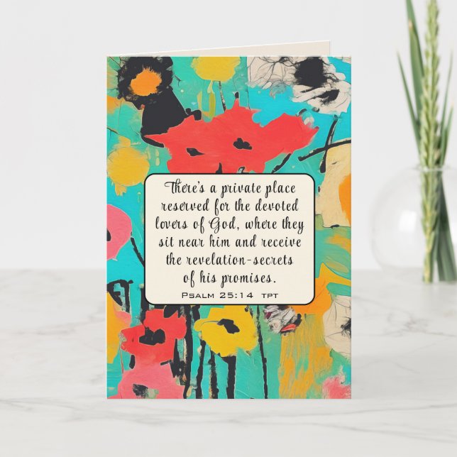 Psalm 25 14 Lovers of God Bible Verse Christian Card (Front)