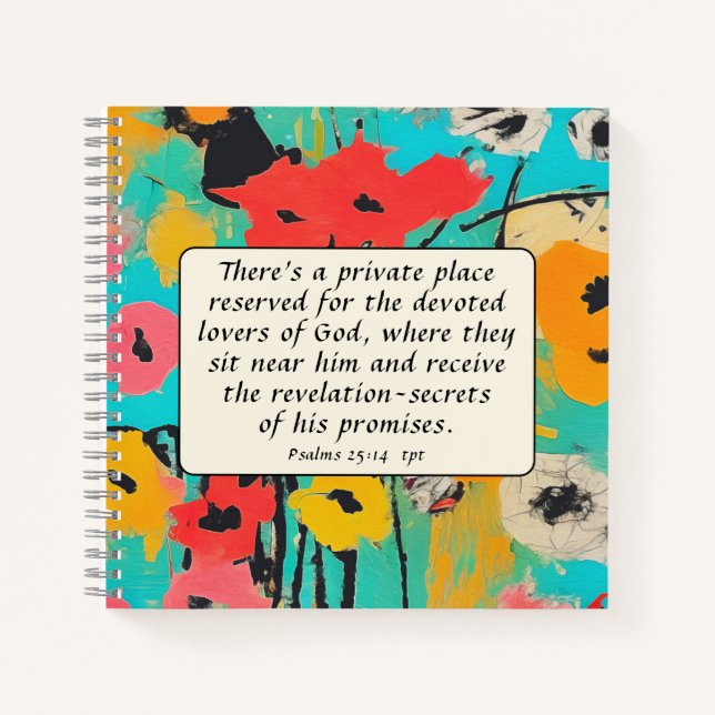 Psalm 25 14 Lovers of God Bible Verse Christian Notebook (Front)