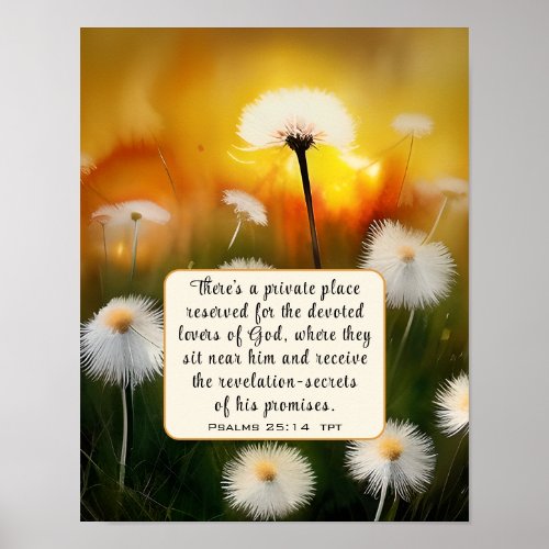 Psalm 25 14 Lovers of God Bible Verse Christian Poster