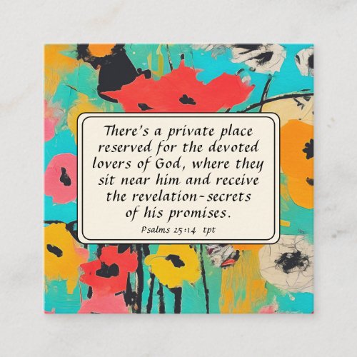 Psalm 25 14 Lovers of God Bible Verse Christian Square Business Card