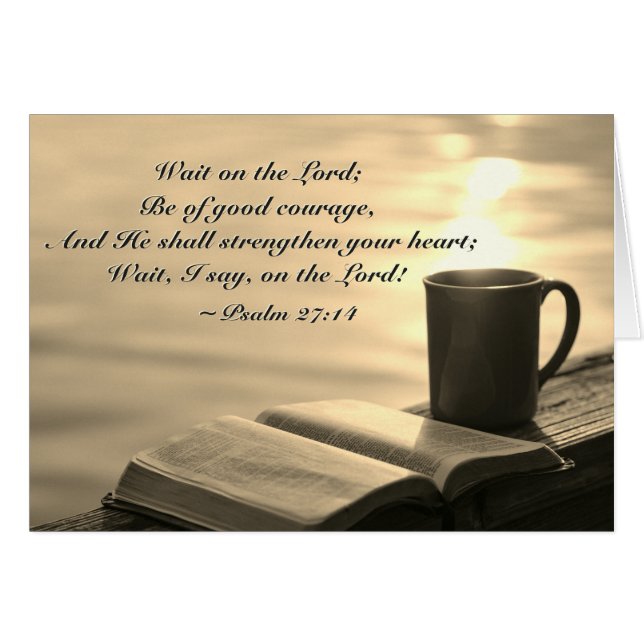 Psalm 27:14 Wait on the Lord, Bible Verse Card (Front Horizontal)