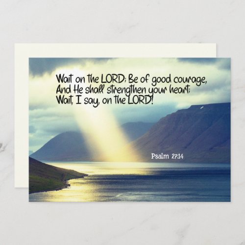 Psalm 2714 Wait on the LORD Bible Verse Flat Card