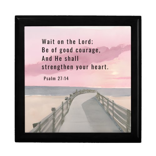 Psalm 2714 Wait on the Lord Bible Verse  Gift Box