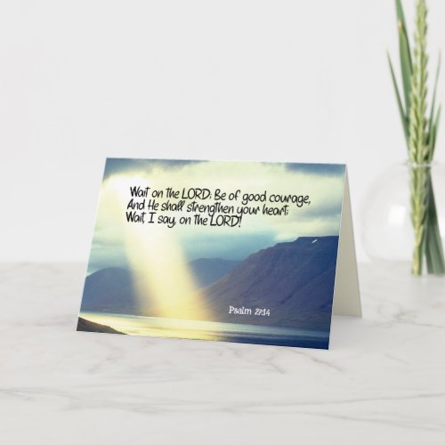 Psalm 2714 Wait on the LORD Bible Verse Ocean Card