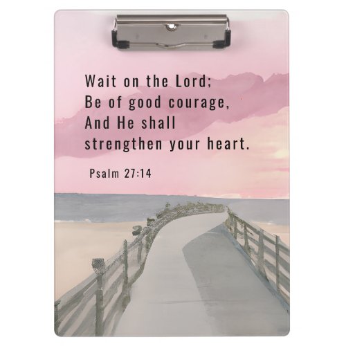 Psalm 2714 Wait on the Lord Bible Verse Ocean Clipboard