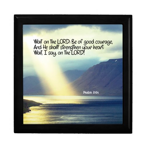 Psalm 2714 Wait on the LORD Bible Verse Ocean  Gift Box