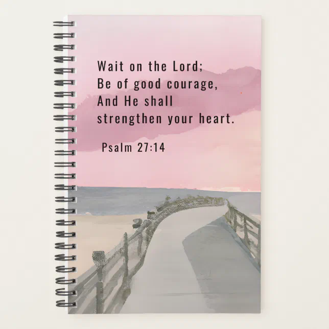 Psalm 27:14 Wait on the Lord Bible Verse Ocean Planner | Zazzle