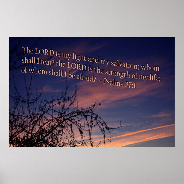 Psalm 27:1 at Dawn Poster (Front)