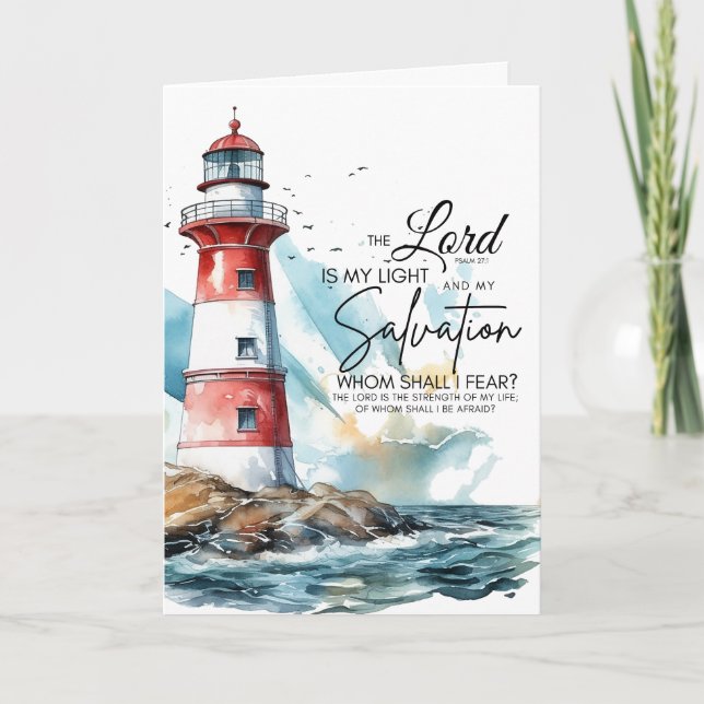 Psalm 27:1 Bible LORD is my Light and Salvation  Card (Front)